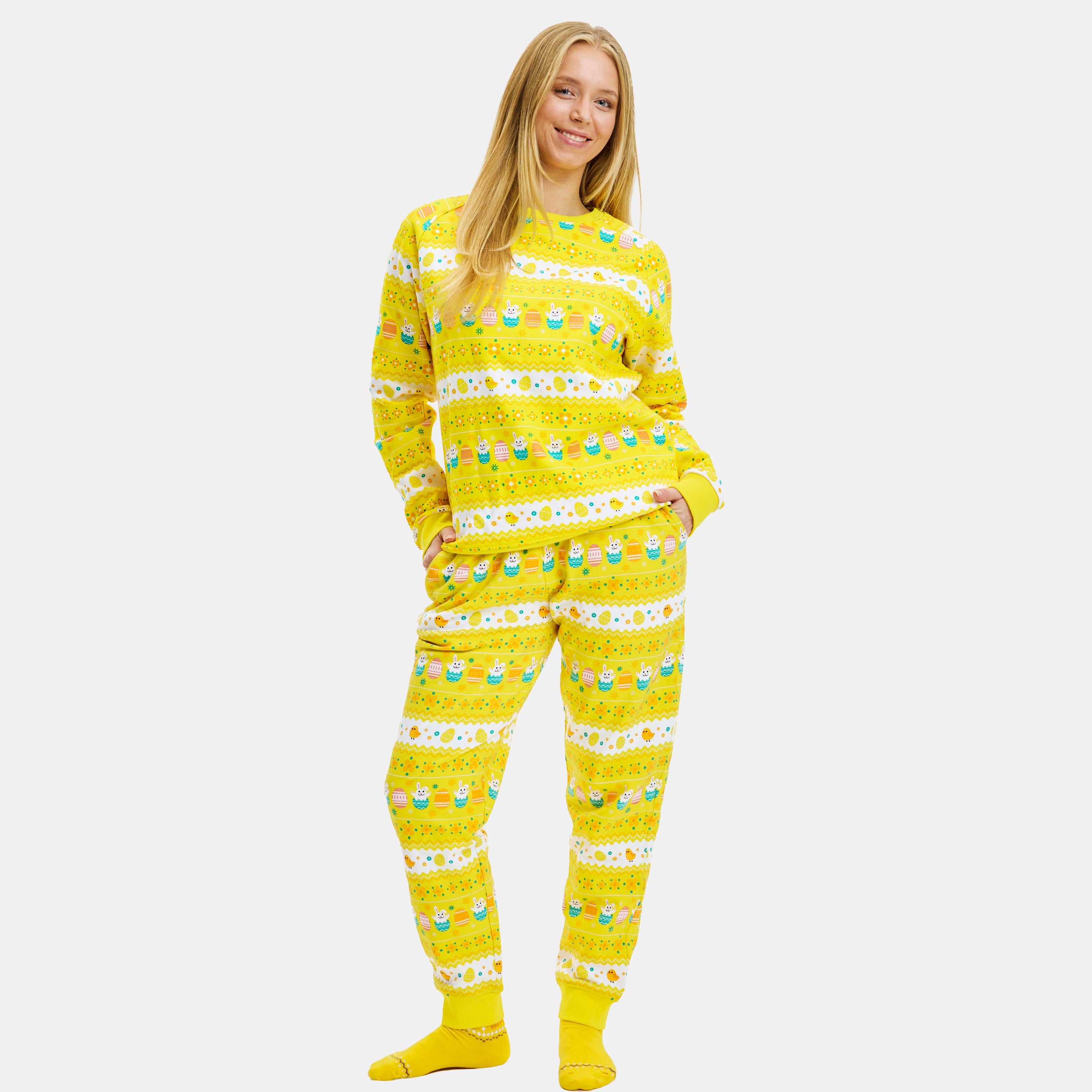 Påsksweatsuit Gul - Dam.